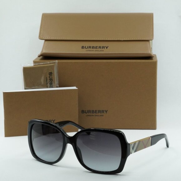 Burberry BE4160 34338G Square Sunglasses - Black / Grey main image 6